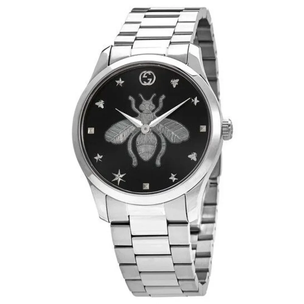 Gucci G-Timeless Bee Dial Swiss Quartz Watch Stainless Steel 38mm